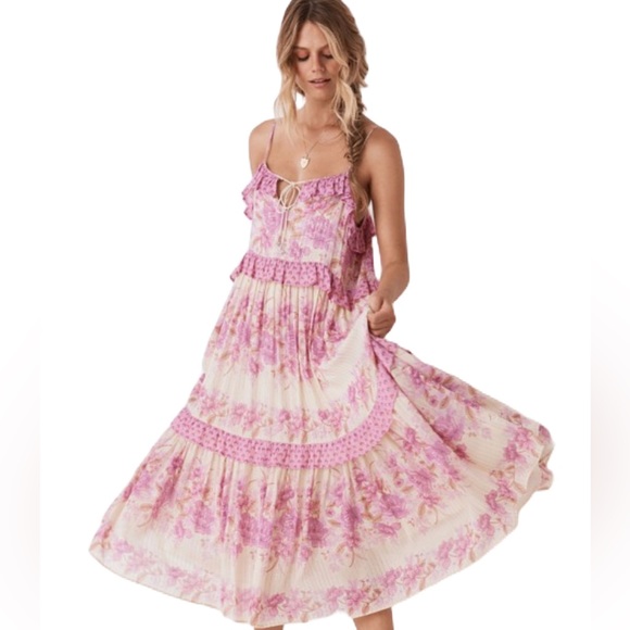 Spell & The Gypsy Coco Lei Strappy Gown Lilac Medium size - Picture 4 of 10